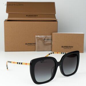 Burberry Women Sunglasses Black Grey Gradient Square BE4323F 38538G BRAND NEW